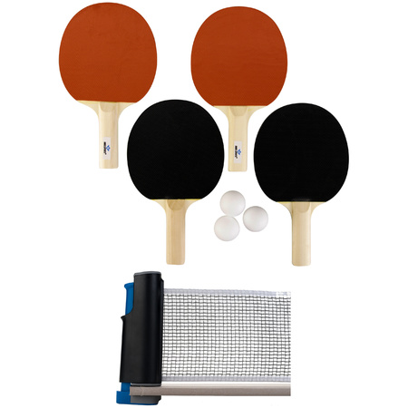 Table tennis set of 4x bats and a net 180 cm
