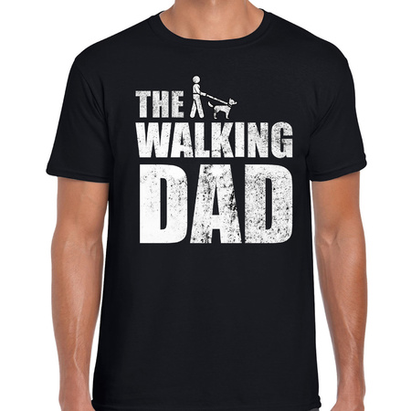 The walking dog dad dog t-shirt black for men Fathers day gift