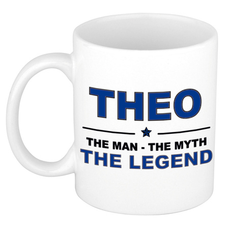 Theo The man, The myth the legend cadeau koffie mok / thee beker 300 ml
