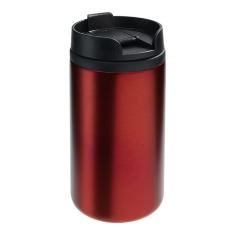 Thermosbeker/warmhoudbeker metallic rood 290 ml