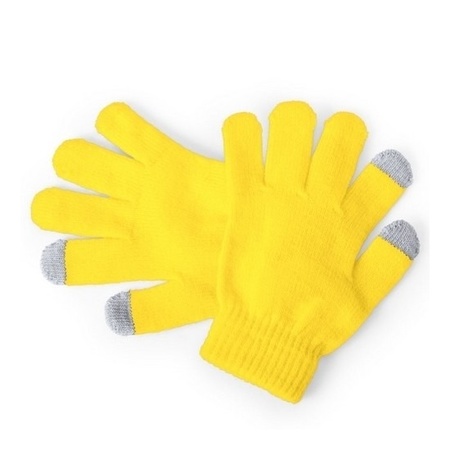 Touchscreen gloves for children yellow