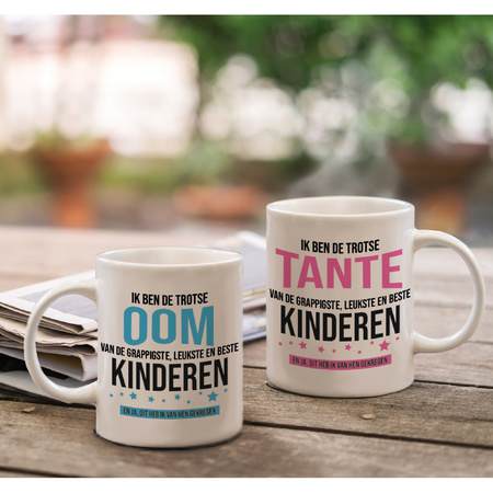 Trotse Oom en Tante mug van de grappigste en leukste kinderen - Gift cup set for Aunt and Uncle
