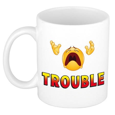 Trouble gift mug / cup white and black