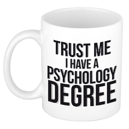 Trust me Psychology degree kado mok / beker wit - Psychologie geslaagd / afstudeer cadeau