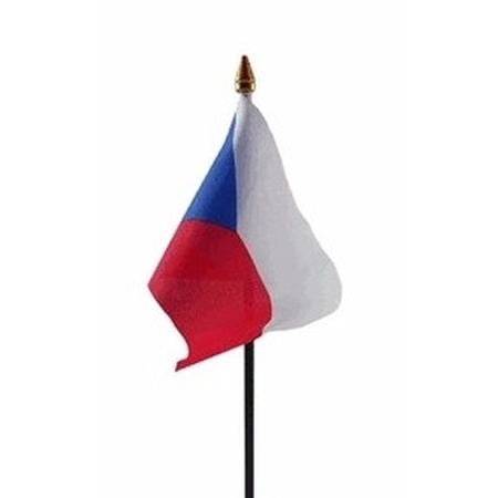Tsjechie mini vlaggetje op stok 10 x 15 cm