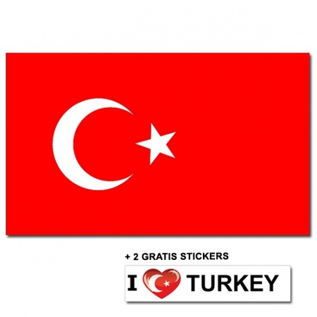 Turkse vlag + 2 gratis stickers