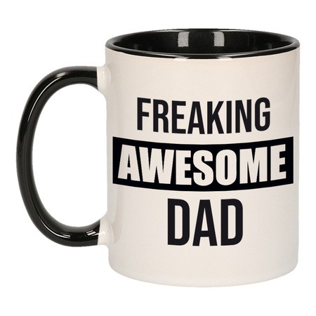 Father gift mug black freaking awesome dad 300 ml
