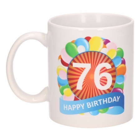 Birthday balloon mug 76 year