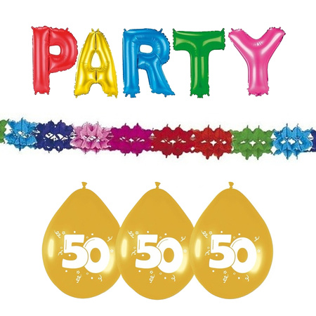 Birthday party 50 years decoration package 3-parts