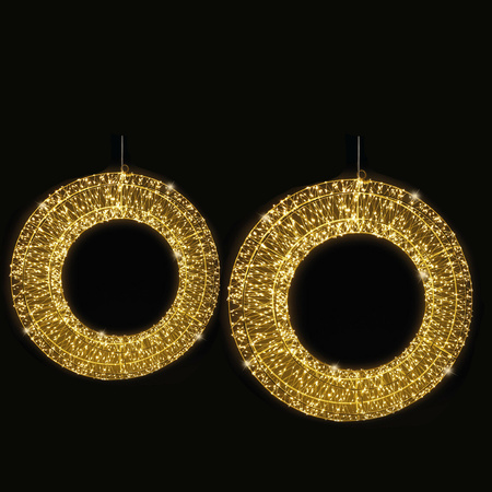 Verlichte decoratie ringen - 2x stuks - 38 en 50 cm - kerstverlichting