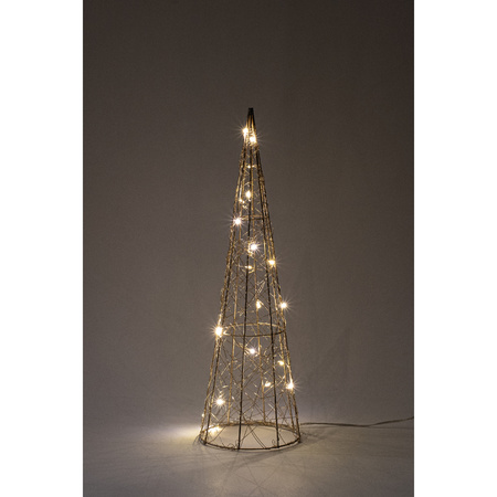 Christmas decoration cone shape tree lamp gold H40 cm