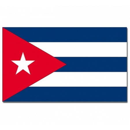 Landen vlag Cuba - 90 x 150 cm - met compacte draagbare telescoop vlaggenstok - supporters