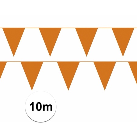 Zwart/Oranje feest punt vlaggetjes pakket 120 meter