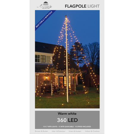 Flagpole Christmas lights for outdoor 360 lights