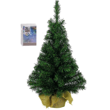Artificial christmas tree 45 cm with colored lights