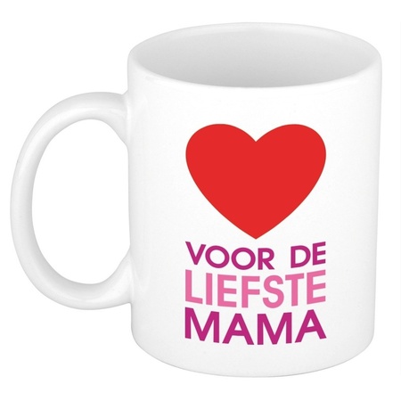 For the sweetest mom mug/cup 300 ml incl. decorative pillow heart shape 12 cm