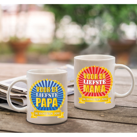 Voor de liefste papa en mama mug - Gift cup set for Dad and Mom