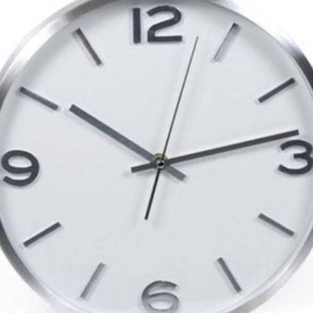 Wall clock white/silver 25 cm aluminium