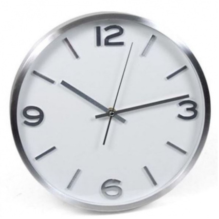 Wall clock white/silver 25 cm aluminium