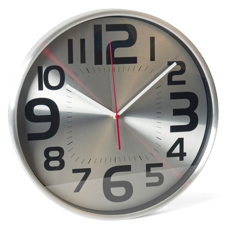 Wall clock white/silver 30 cm aluminium