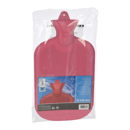 Hot water bottle 2 liters rubber pink