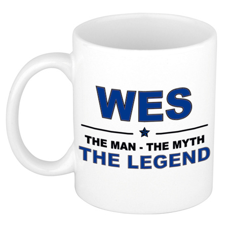 Wes The man, The myth the legend cadeau koffie mok / thee beker 300 ml