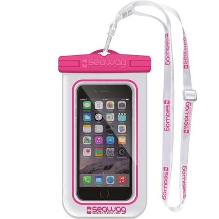 White/pink waterproof sleeve for smartphone/mobile phone