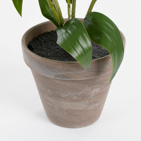 White tigerlily artificial plant 47 cm in grey pot