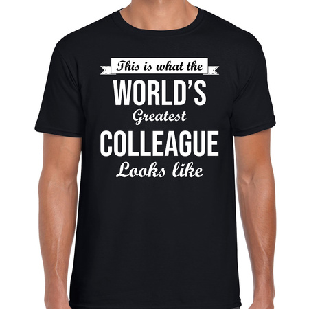Worlds greatest colleague / collega cadeau t-shirt zwart voor heren