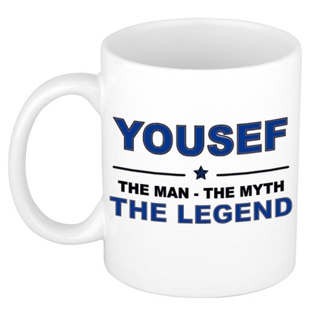 Yousef The man, The myth the legend cadeau koffie mok / thee beker 300 ml
