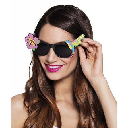 Carnaval set - Tropical Hawaii party - theme sunglasses - flowers guirlande in multi colour