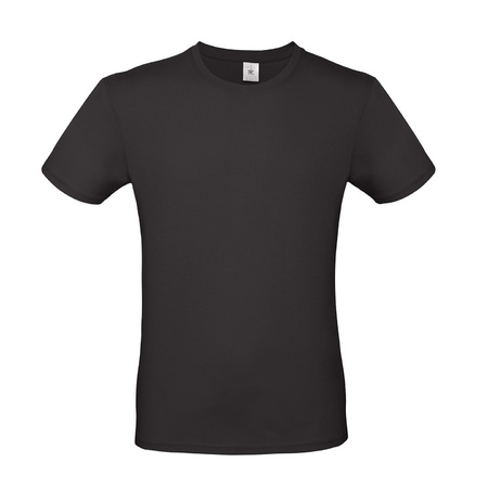 Zwart basic t-shirt met ronde hals voor heren van katoen
