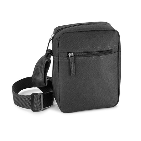 Black shoulder bag with adjustable shoulder strap 18 x 22 cm