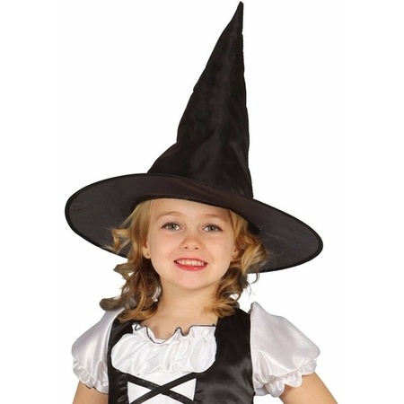 Witches accessories set hat with kettle 15 cm for girls