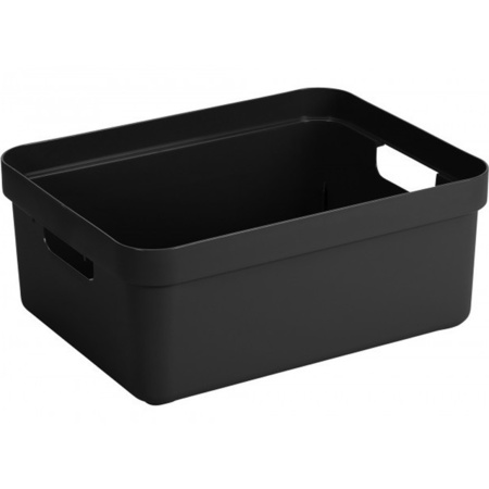 Set of 4x storage baskets 24 liters black/grey